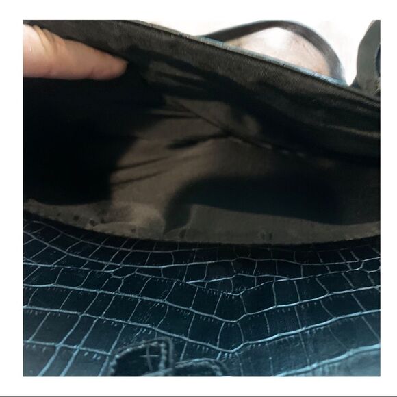 COLDWATER CREEK Laptop Bag Tote Black Faux Leather - Picture 6 of 10